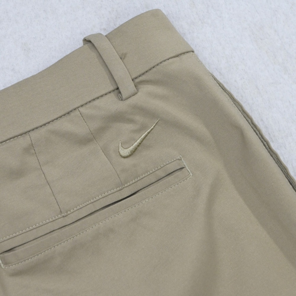 Nike Golf Pants Mens 34x34 Standard Fit Khaki Tan Dri-Fit Flat Front Stretch